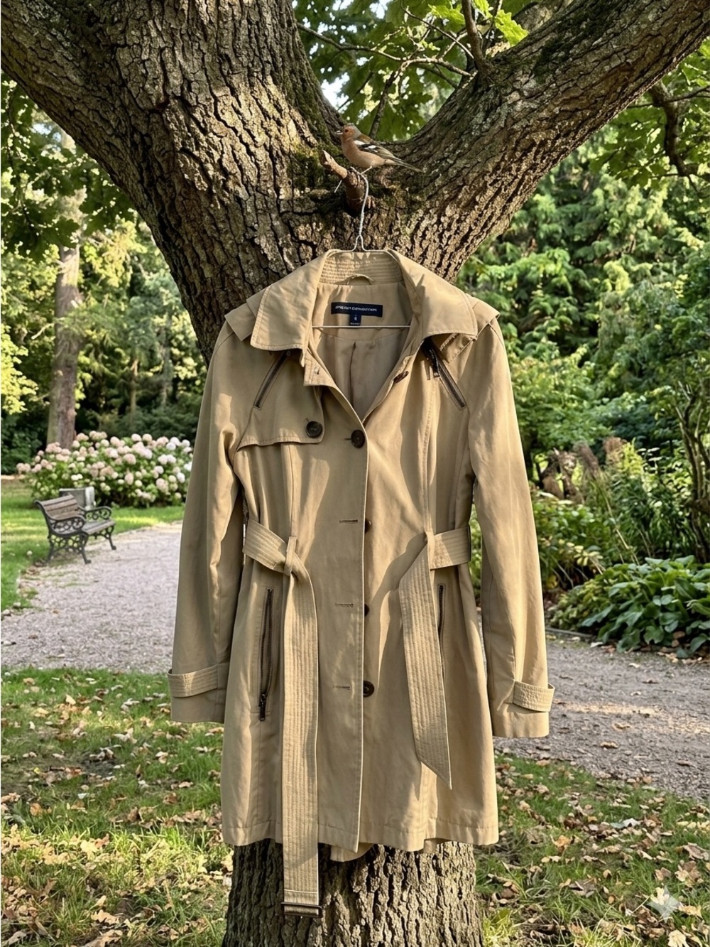 French Connection Beige Trench Coat with Belt